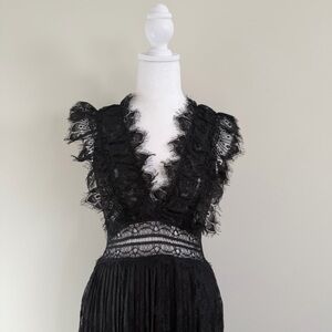 Wednesday Addams Goth Black Lace Dress